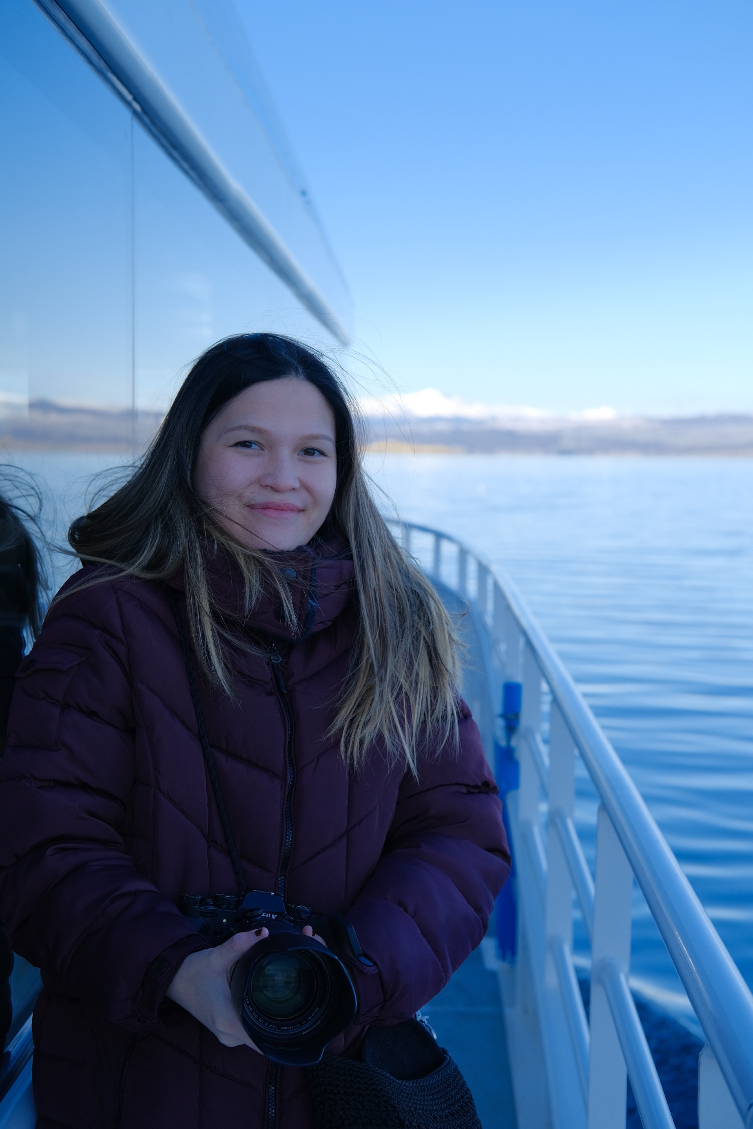 This was my favorite spot on the boat, as I am shielded from the cold wind, because my hands and face were already freezing!