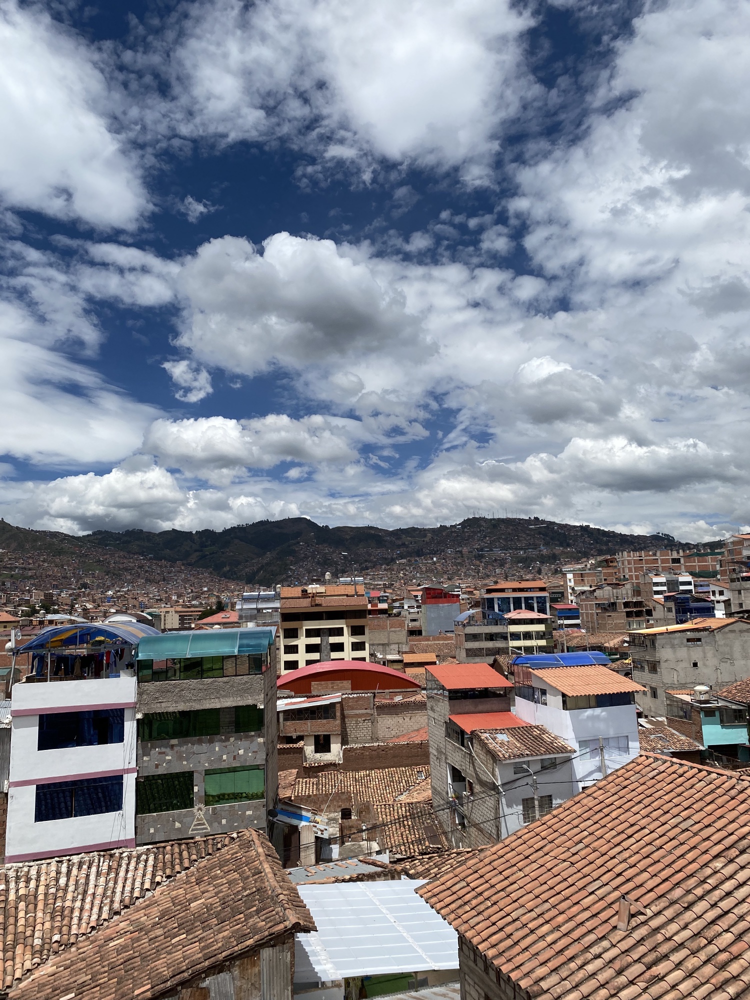 Morning view. As per our research, you have to acclimate yourself to the high elevation of Cusco for a few days so you can breathe better, especially if you're hiking Machu Picchu!