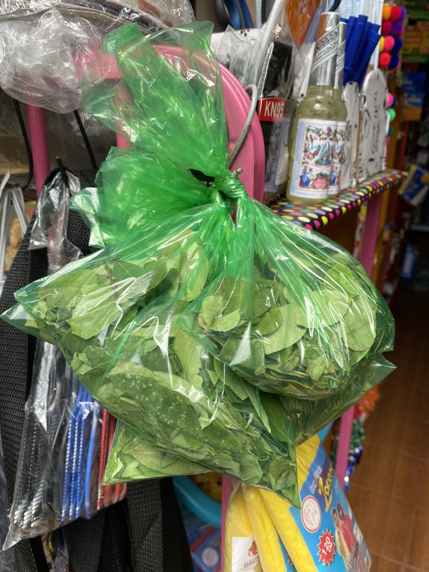 They were selling bags of coca leaves... It helps with your breathing... Important story later...
