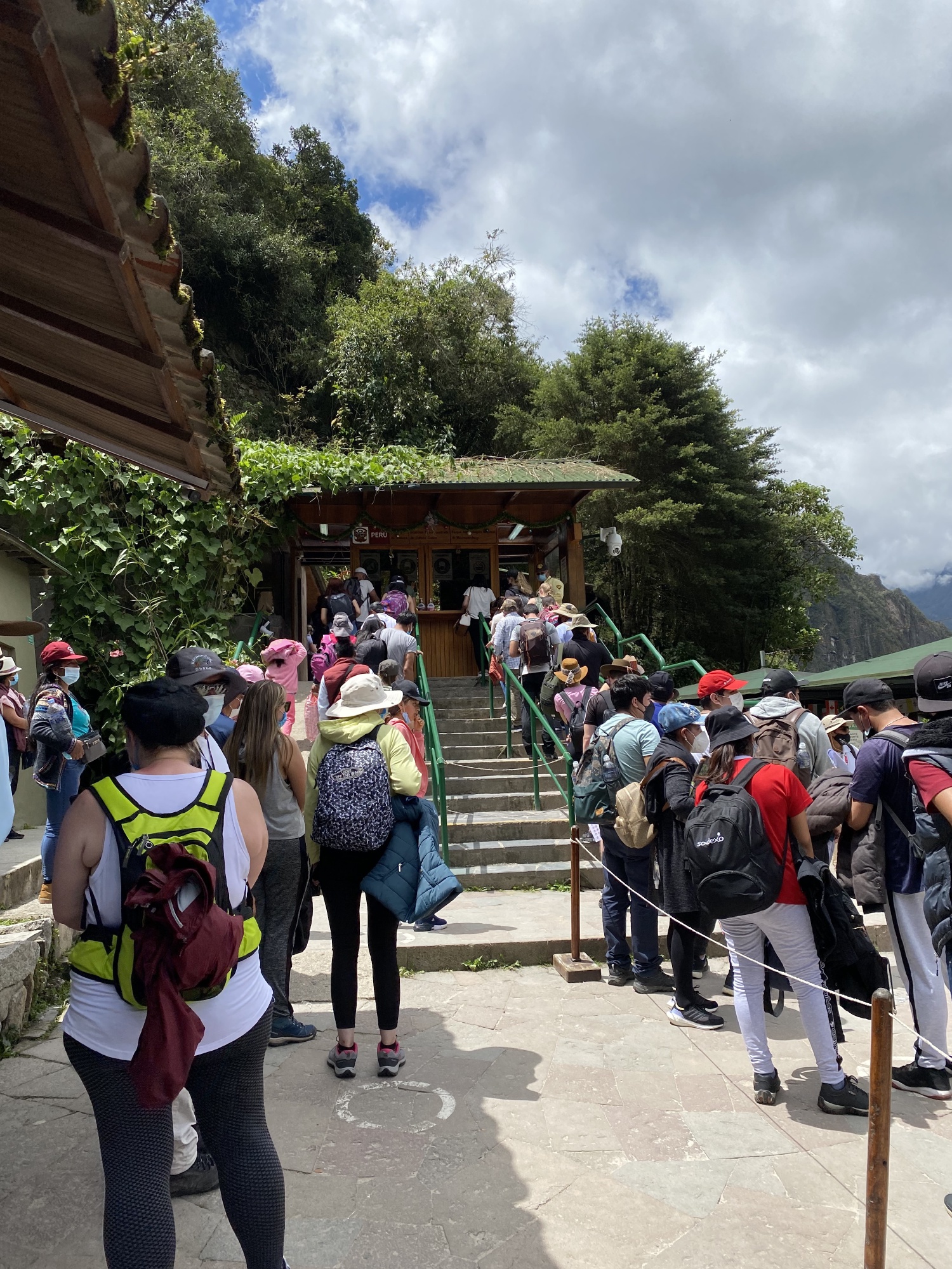 The line to get into Machu Picchu - according to our tour guide, their numbers were really affected by Covid