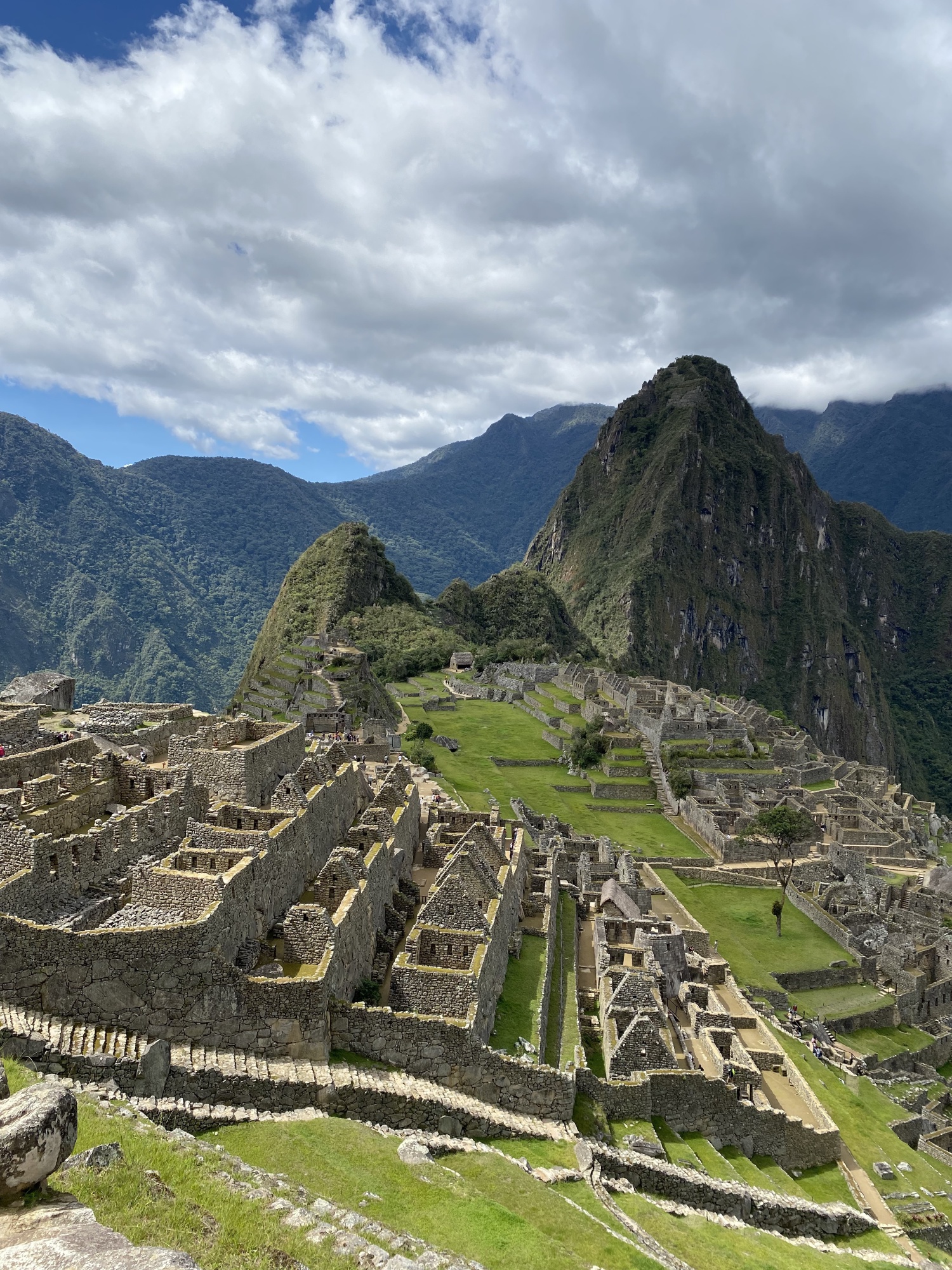 FACTS - the smaller mountain here is called the *Huayna Picchu*, or *young mountain* and the bigger moutain is called *Machu Picchu* or *old mountain*