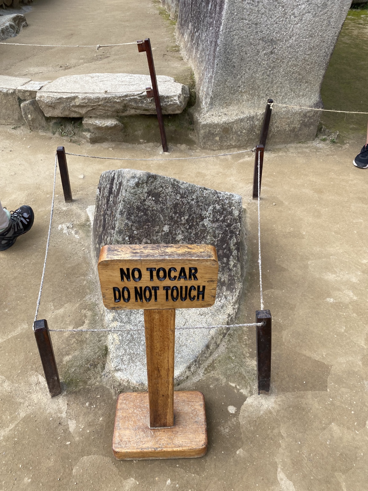 On the left side of the temple, this rock was not to be touched...