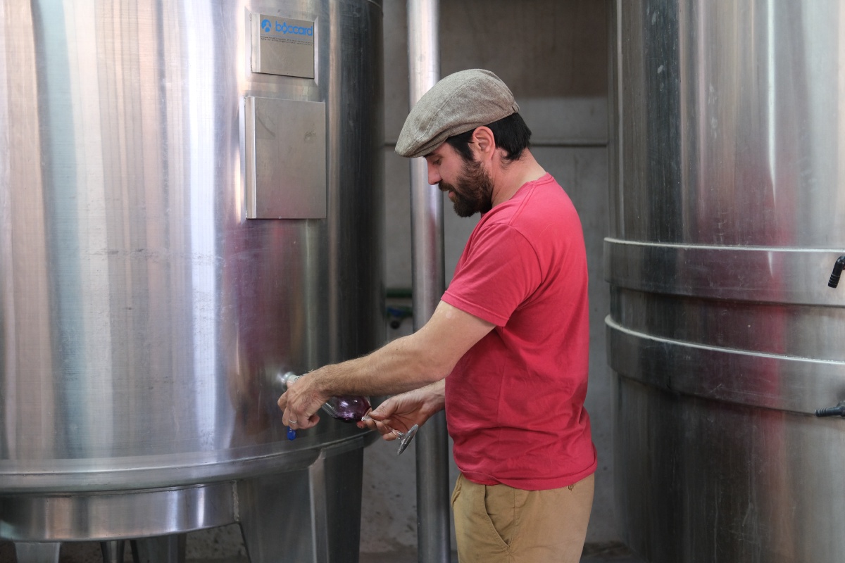 Pouring us some fresh wine