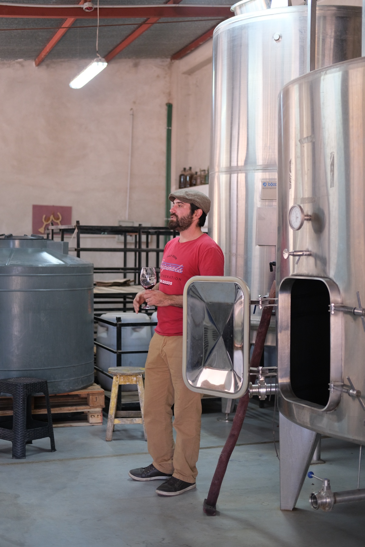 Marcos owns this whole place, and is the only one processing the wines!