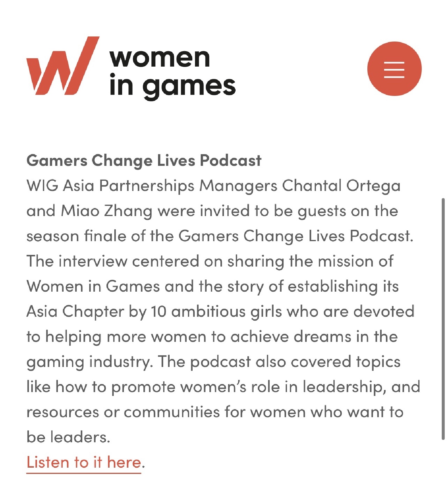 Had my first podcast guesting for Women in Games Asia!