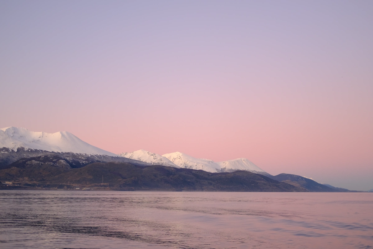 Heading back to the port, the skies turned pink