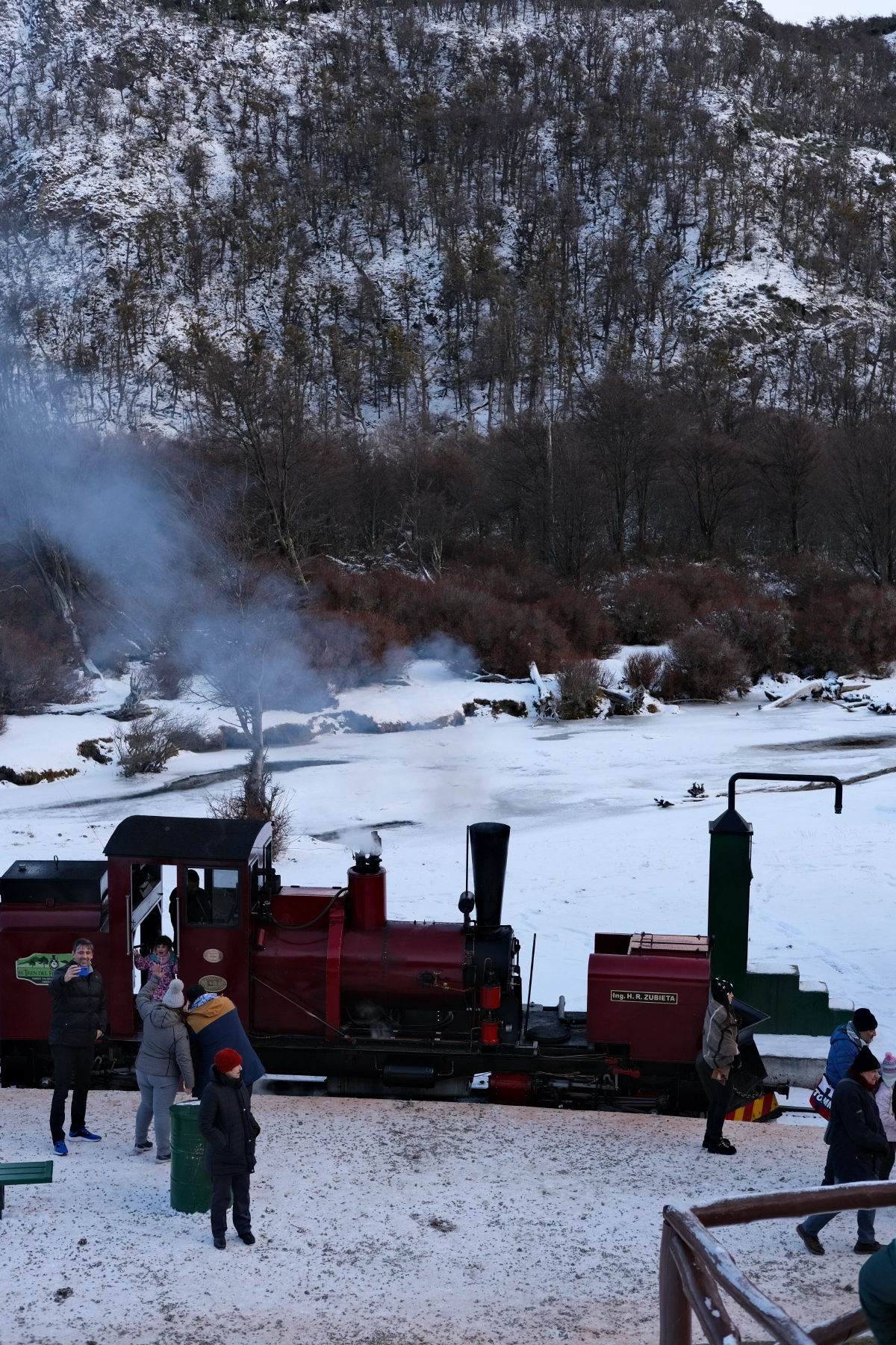 It's winter here right now, so everything was covered in snow or frozen - otherwise we would be in a green forest