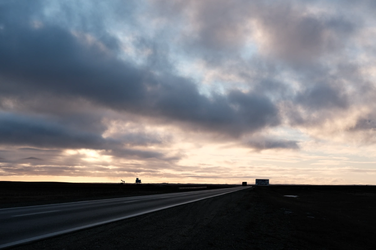 We were chasing the sun for most of the drive, and now it's almost setting!