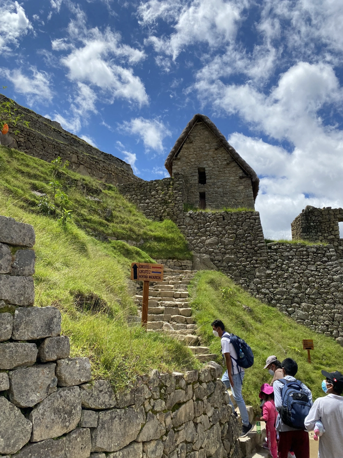 You have a lot of stairs to go up to when you enter the park, the sun was hot and up... 
