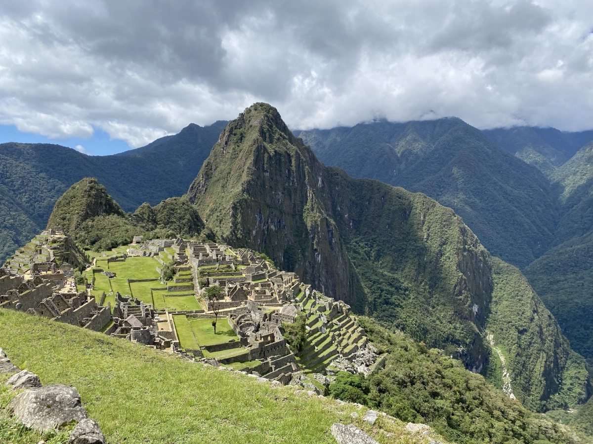 First photo opportunity of Machu Picchu! It was the perfect day to see it! No fog covering it...