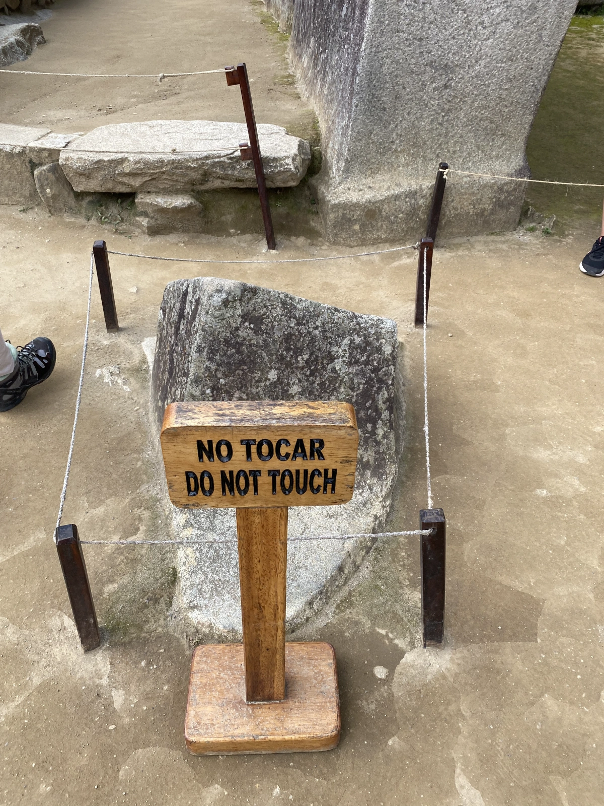 On the left side of the temple, this rock was not to be touched...