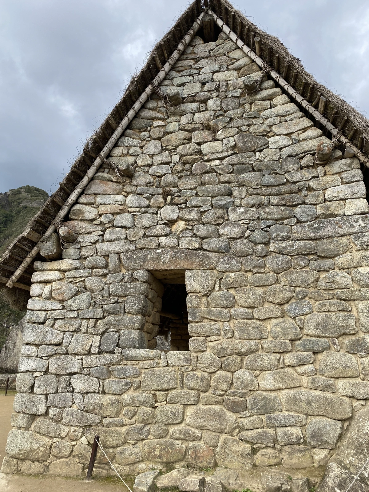 They would secure the roof with those wood that juts out of the building