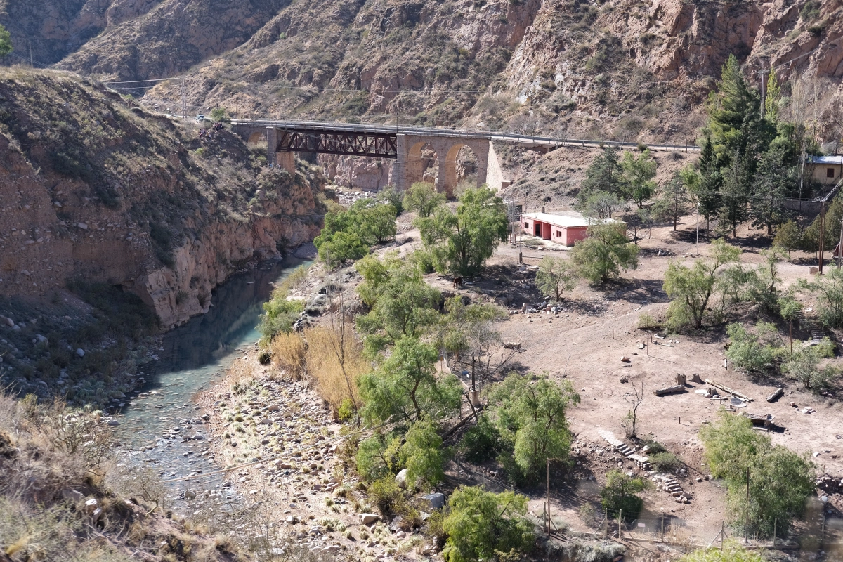 Stopped on the side of the road, and saw people bungie jumping from the bridge...