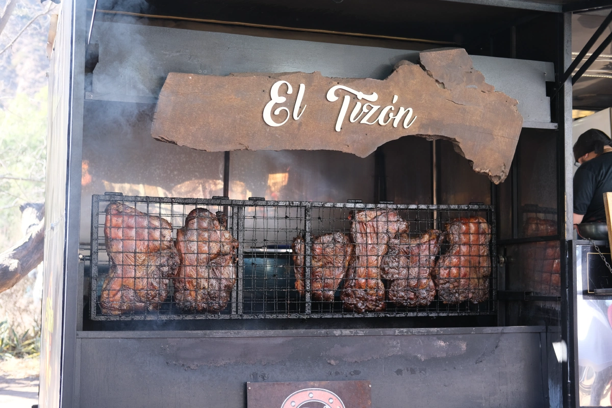 This stall had a lengthy line and people were waiting almost 20 minutes for their sandwich...