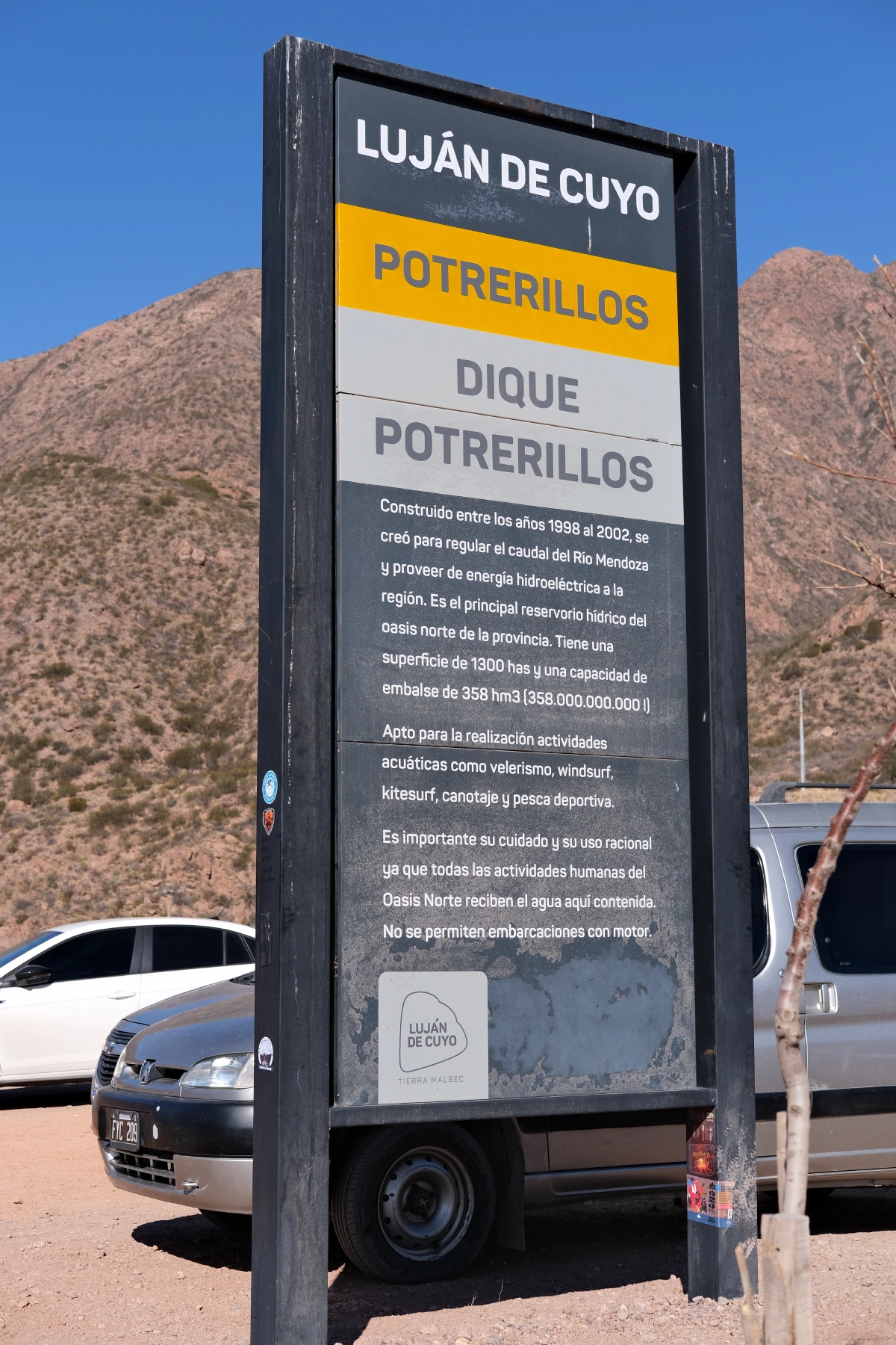 Built between 1998 and 2002, it was created to regulate the flow of the Mendoza River. And provide hydroelectric power to the region.