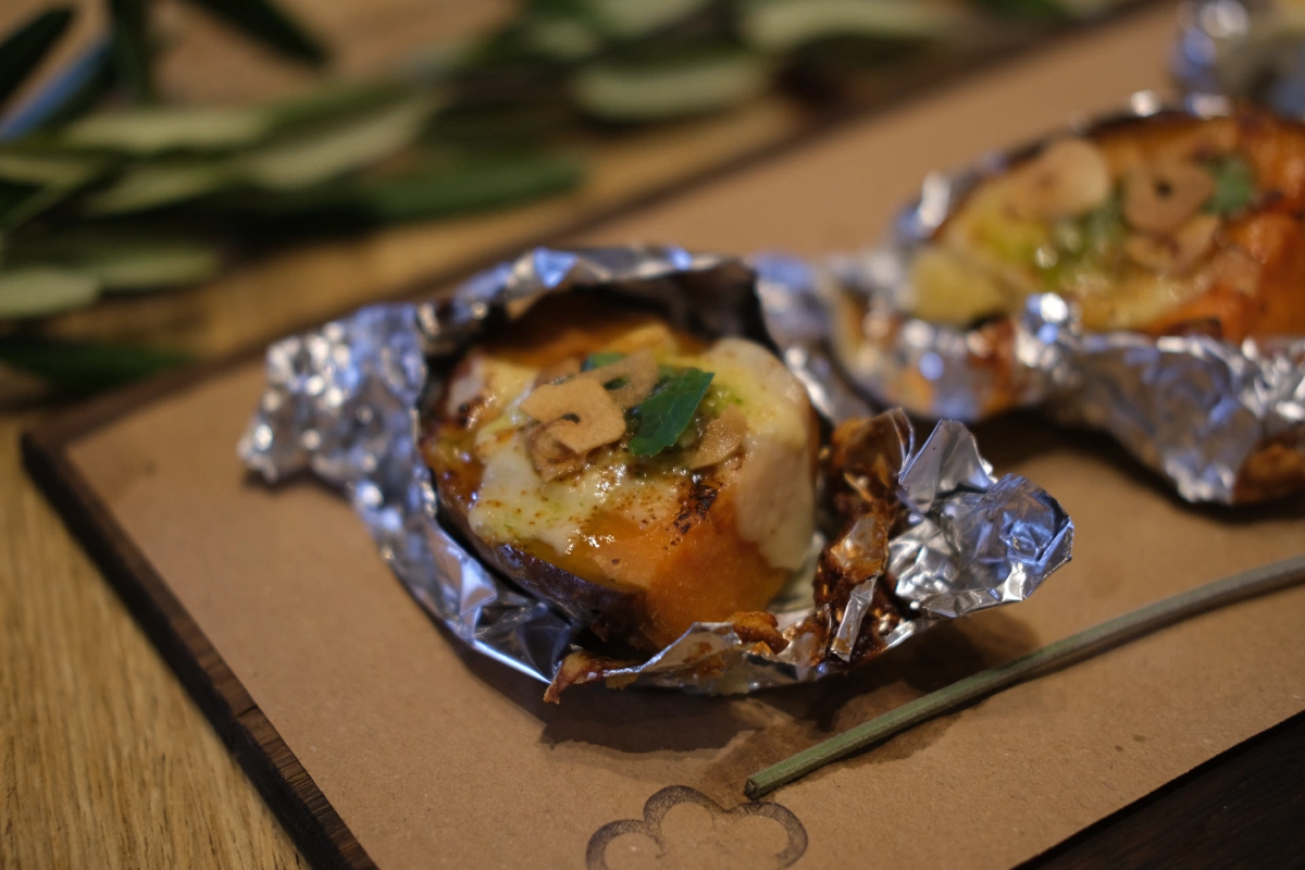 We were treated to a three course lunch! This sweet potato with goat cheese is PHENOMENAL