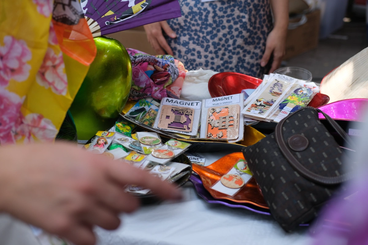 The food area was packed, and here are trinkets from Vietnam