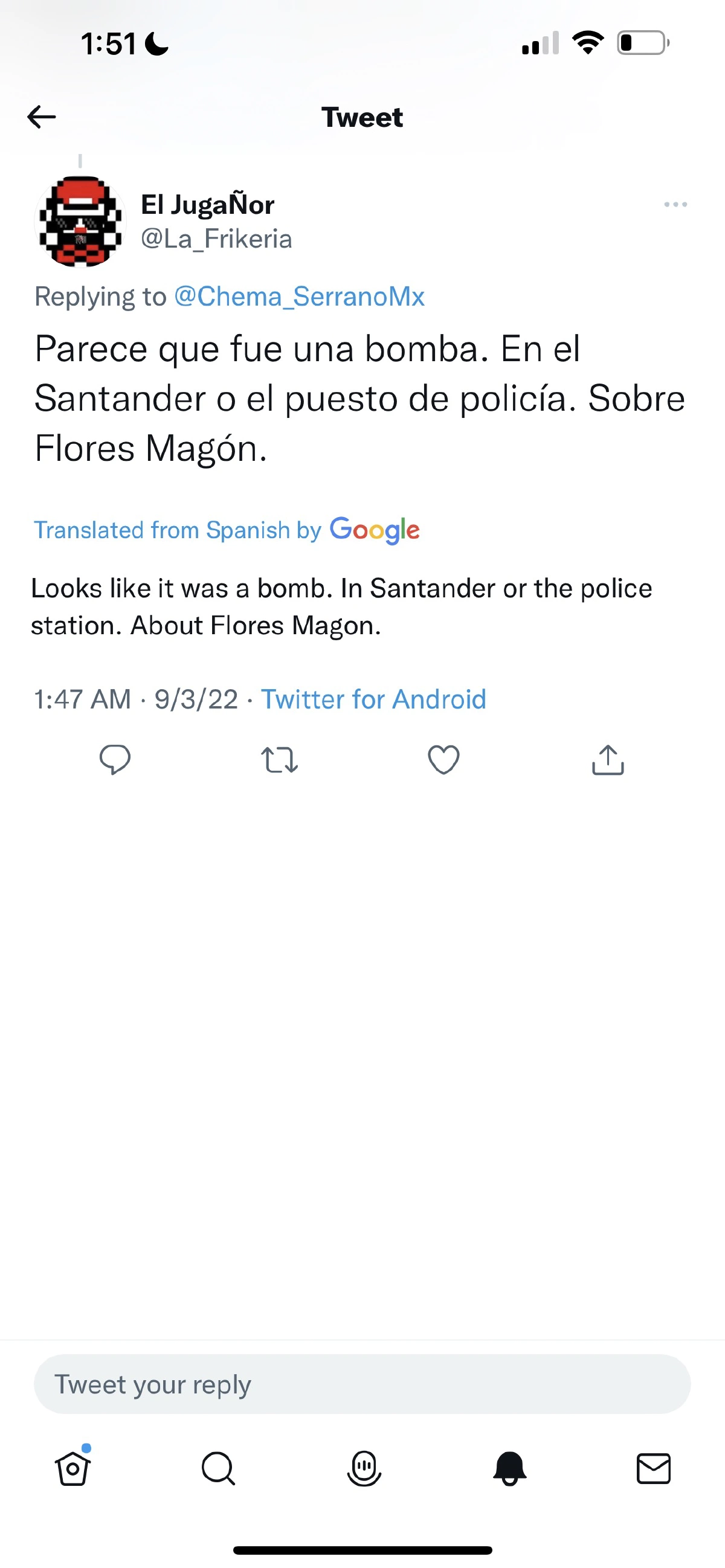 Turns out there was a man-made bomb that went off at the police station right outside our apartment...