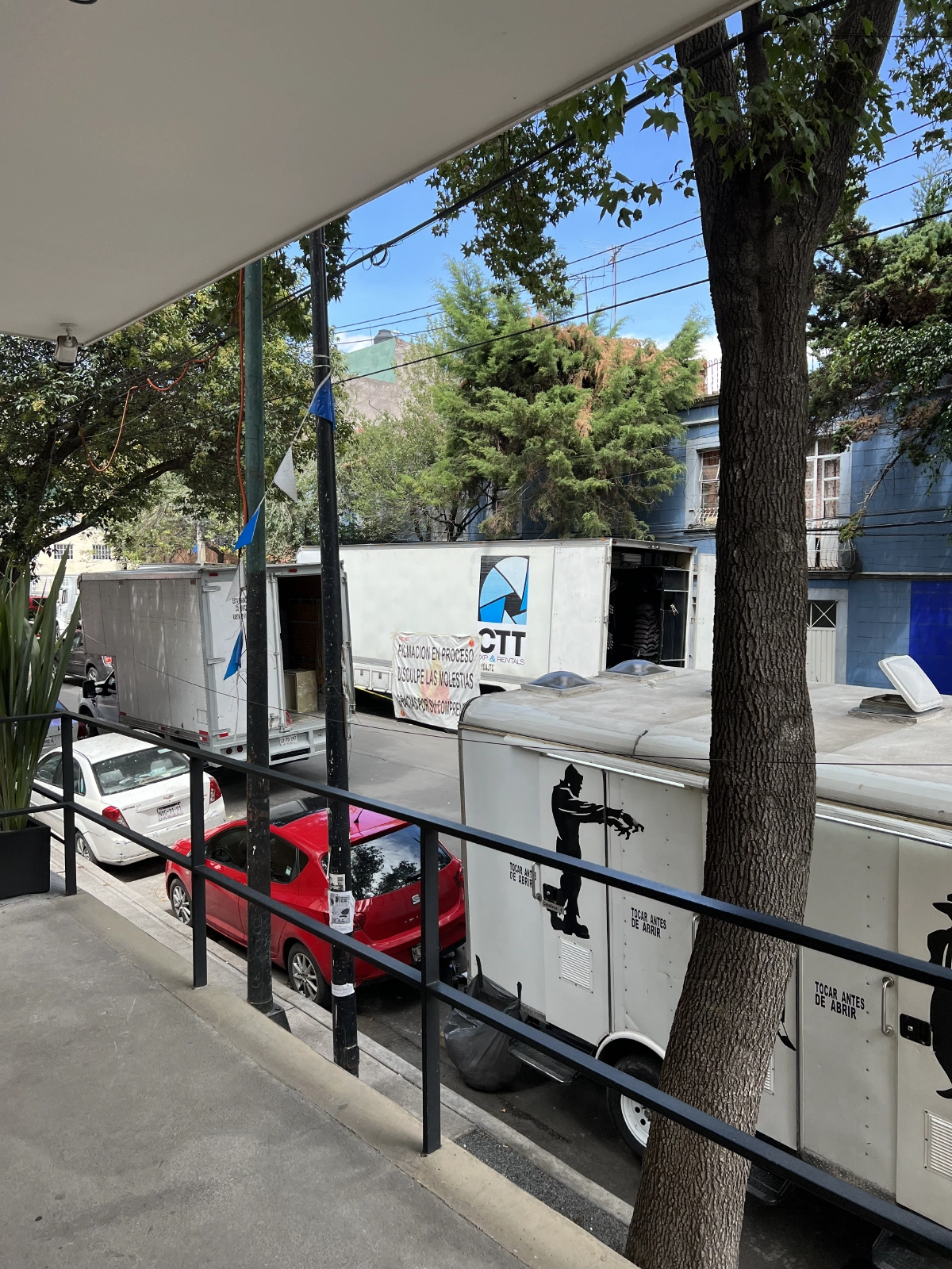 Apparently, there are Mexican TV shows being filmed in our street.