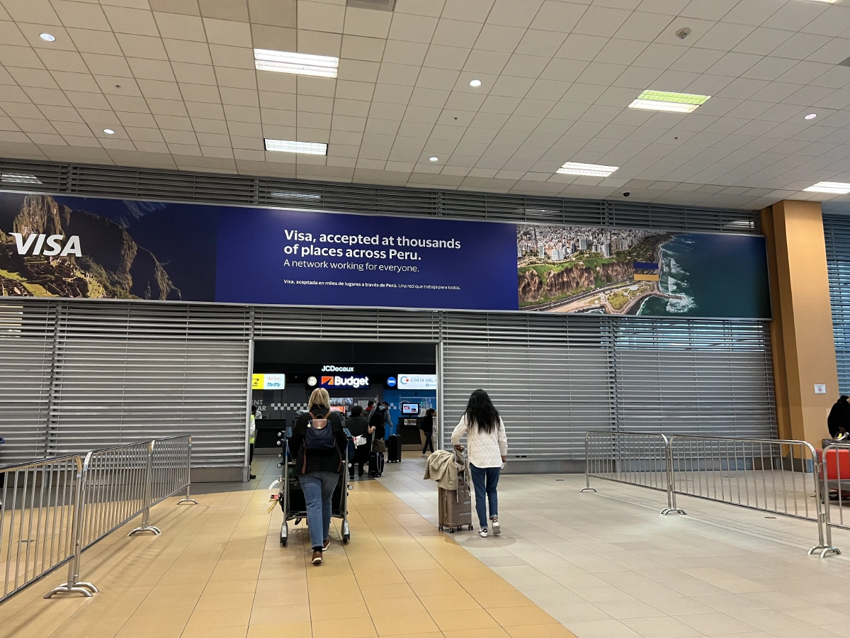 Took a photo because of the amazing view of the Lima cliffs and Machu Picchu of Visa!