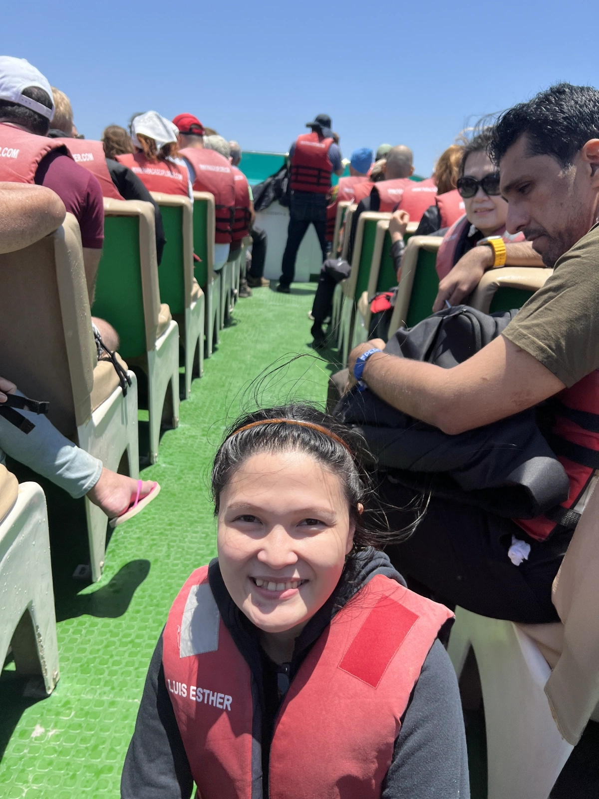 Had to be in the middle of the boat since we had devices!